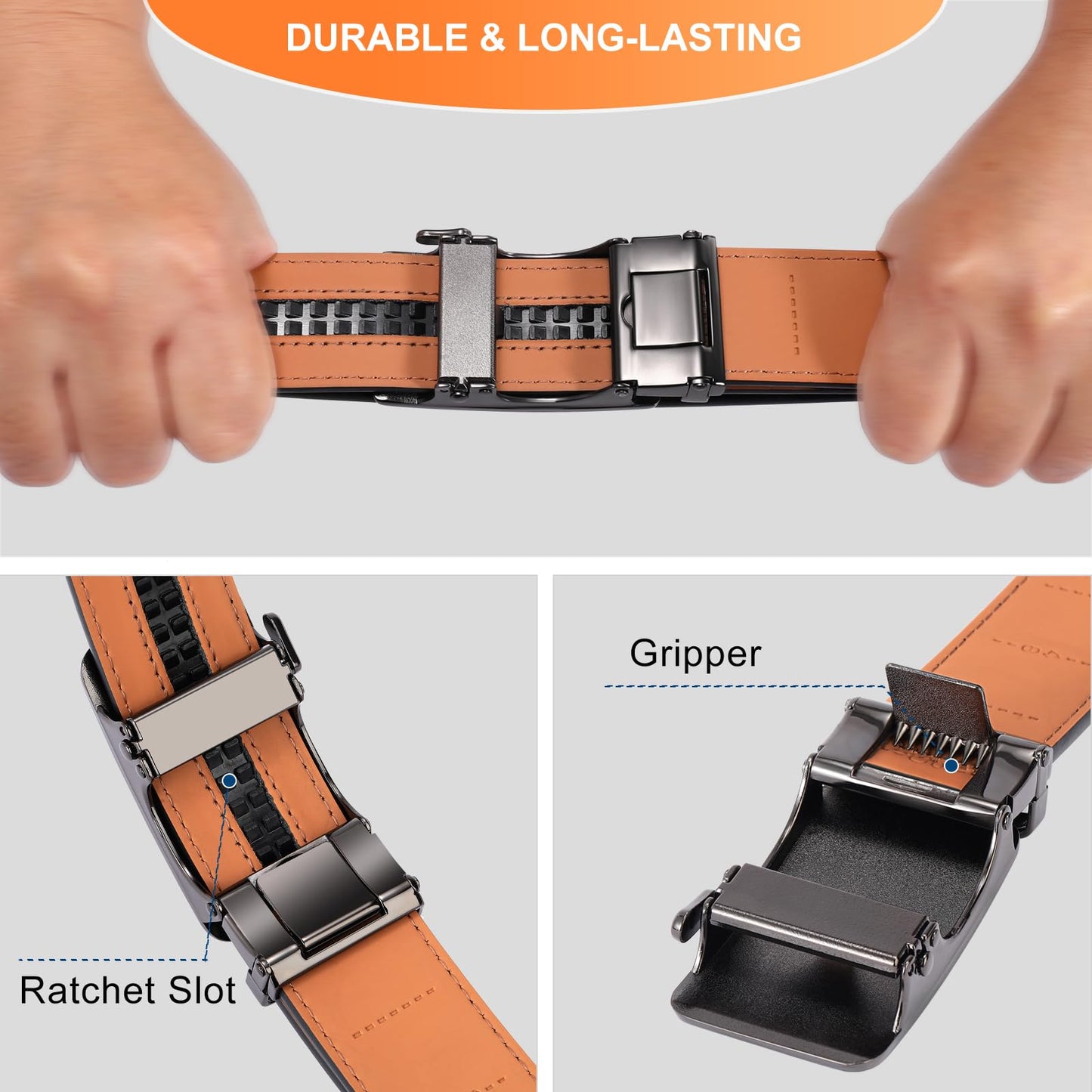 FALAN MULE Adjustable Leather Ratchet Belt for Men