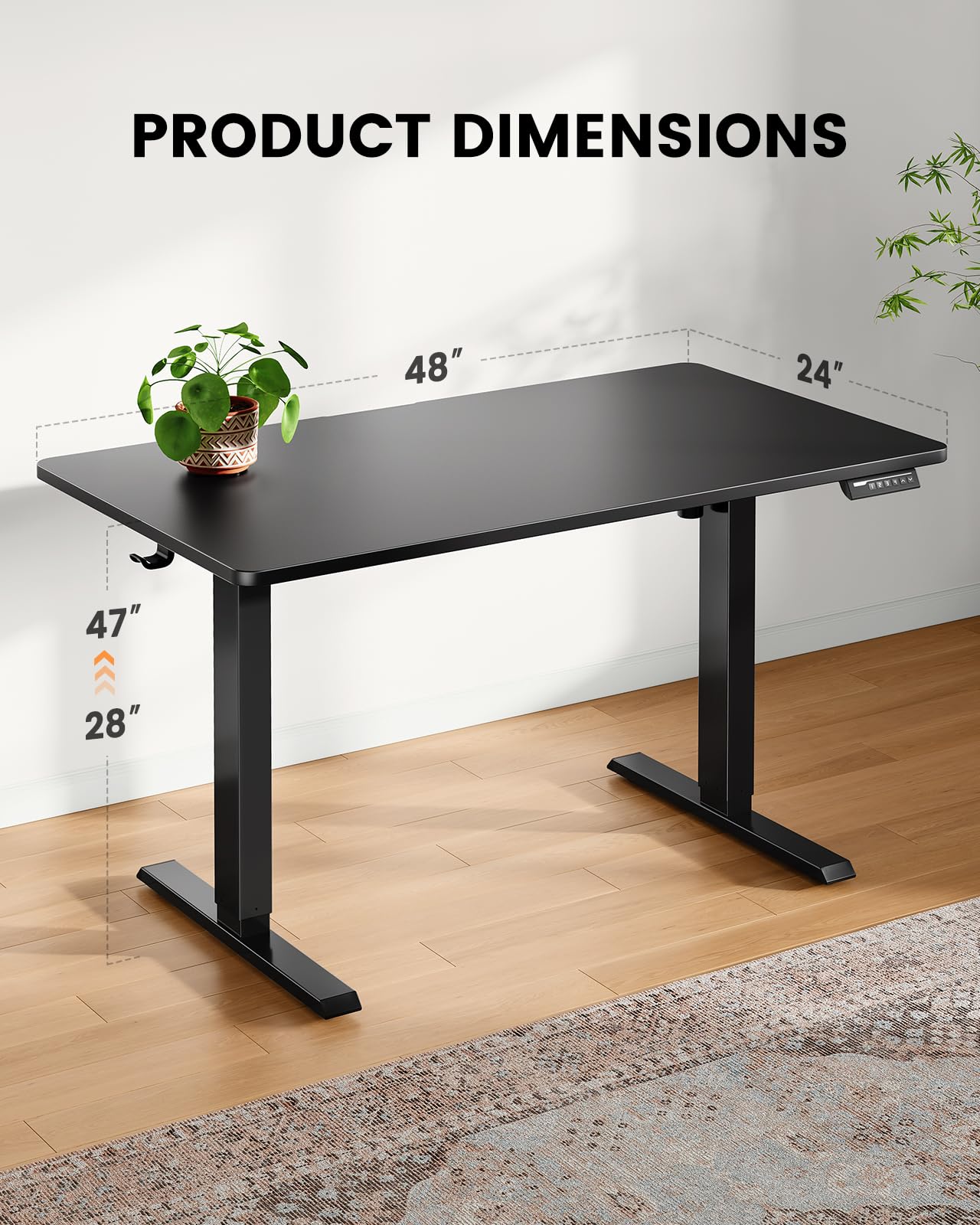 ErGear Electric Adjustable Standing Desk, 48x24