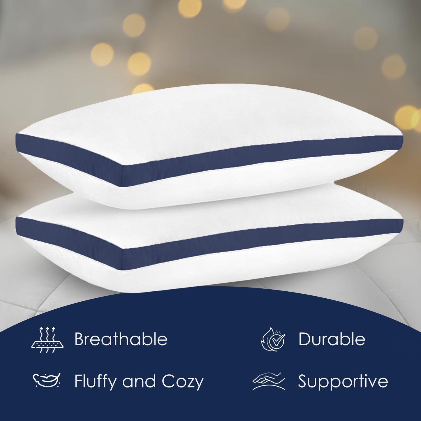 ZUPERIA Queen Size Down Alternative Bed Pillows