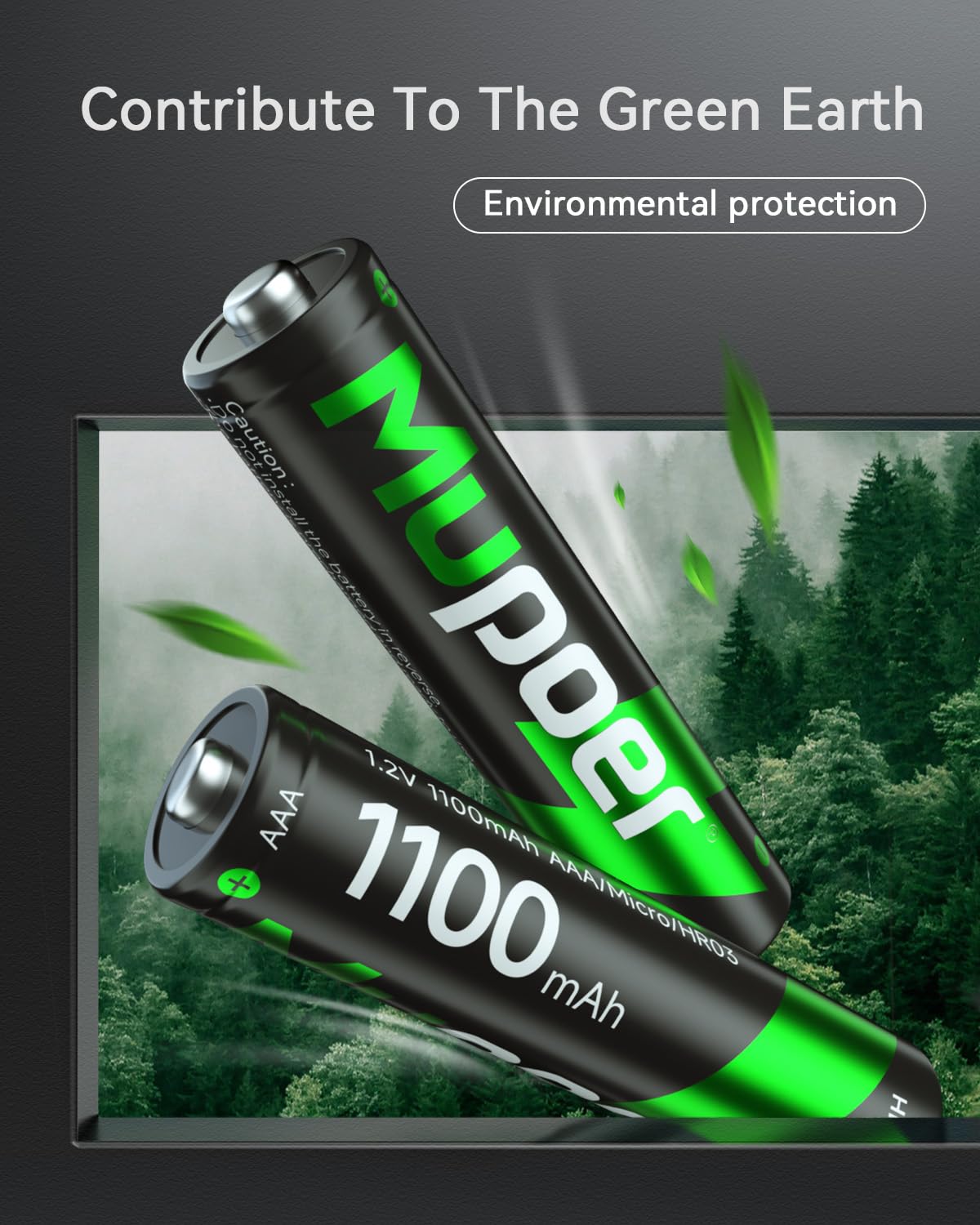 Mupoer 16 Pack Rechargeable AAA Batteries 1100mAh