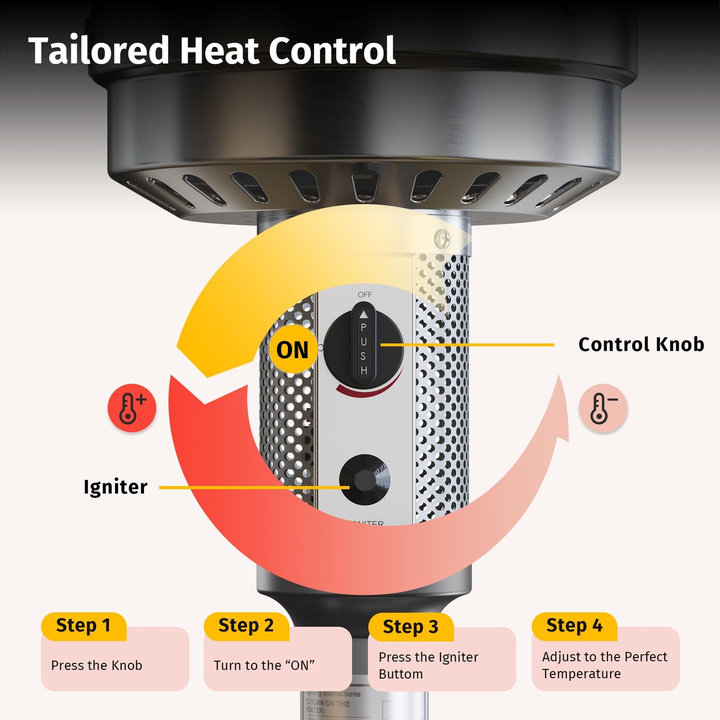 48,000 BTU EAST OAK Patio Heater with Wheels