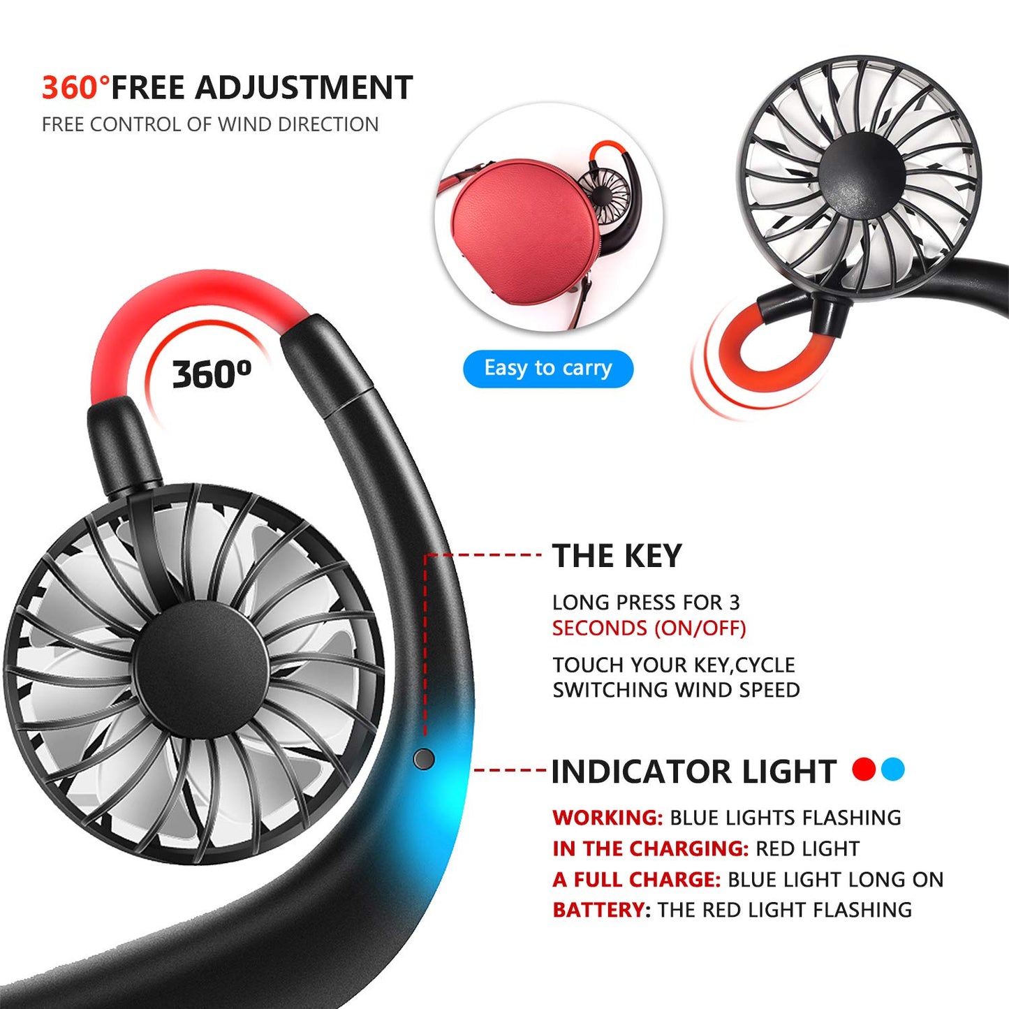 Portable Neck Fan Hands-Free Mini Cooling Fan