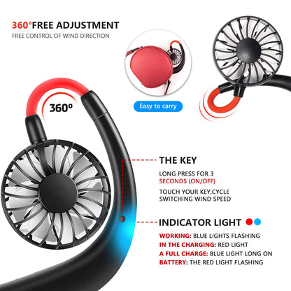 Portable Neck Fan Hands-Free Mini Cooling Fan