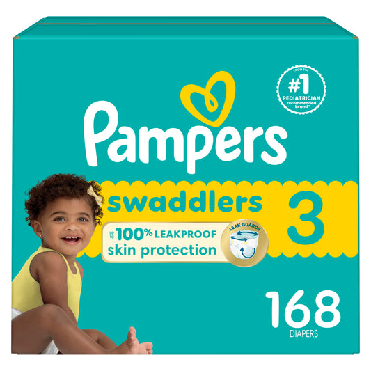 168 Count Pampers Swaddlers Size 3 Diapers