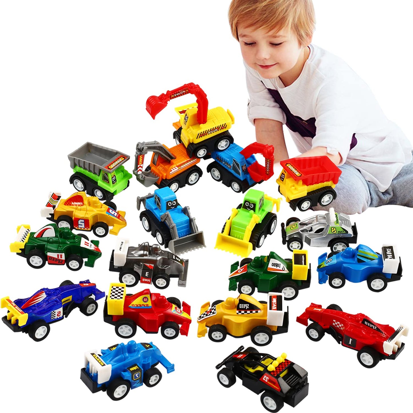 20 Pcs Mini Truck & Race Car Toy Set