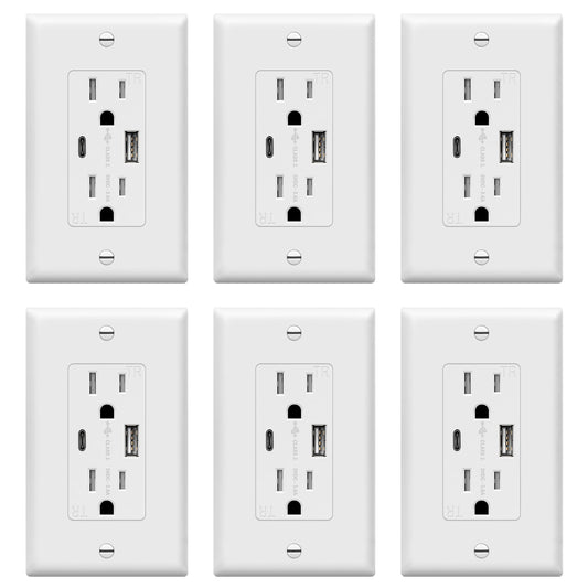 TOPGREENER USB Wall Charger Outlet with Dual Ports