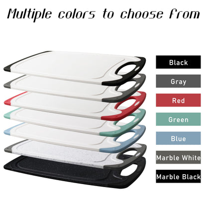 Tagliere Cutting Board for Kitchen, Plastic Cutting Board with Handle, Large-Small Cutting Board Set of 3, Non Slip Plastic Cutting Board, Dishwasher Safe Cutting Boards (Black)