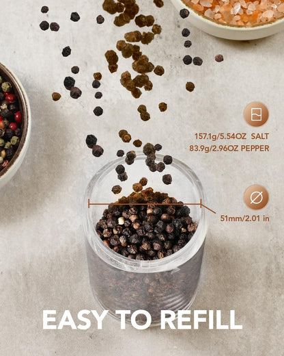 Electric Salt and Pepper Grinder Set with LED Light