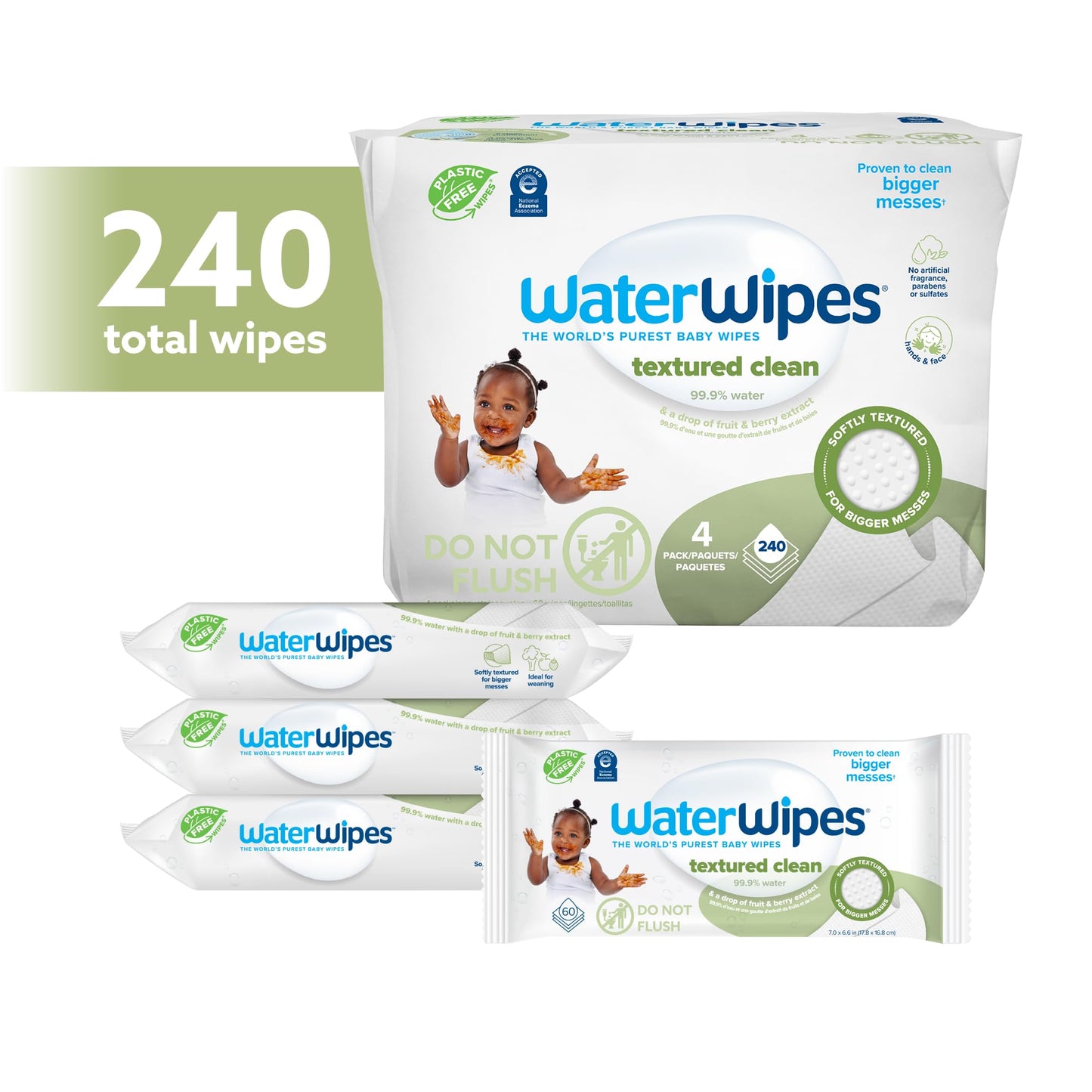 WaterWipes Unscented Baby Wipes, 60 Count Pack
