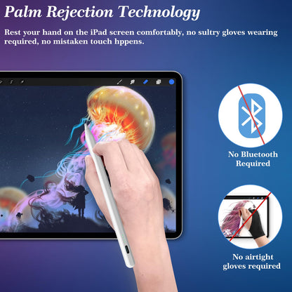Stylus Pen for iPad Pencil 10th Generation(2018-2025), Fast Charging Apple Pencil with Palm Rejection Tilt Sensitivity, Compatible with iPad 6/7/8/9/10", Pro 11"/12.9"/ M4, Air 3/4/5/M2/M3, Mini 5/6