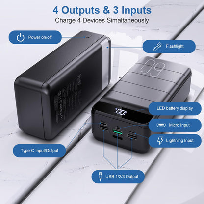 60000mAh Fast Charging Power Bank for Travel