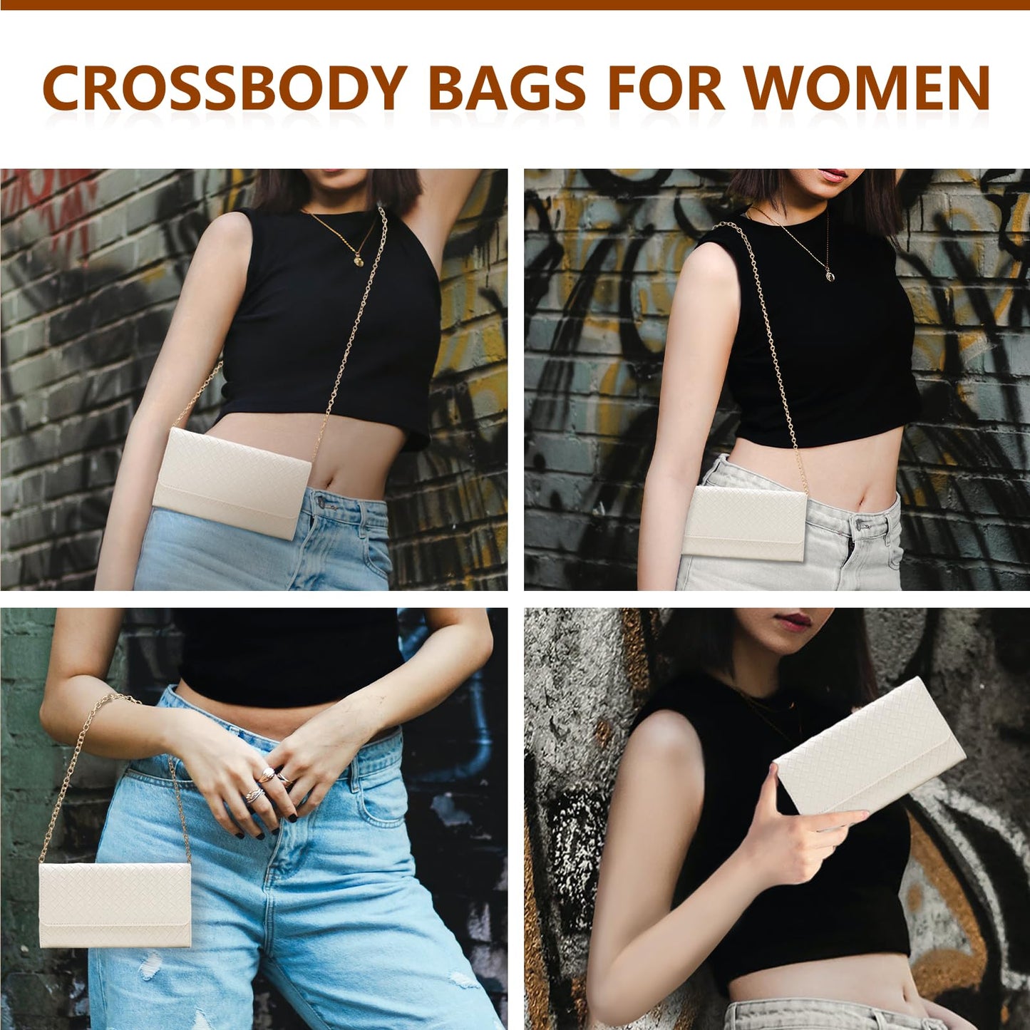 Crossbody Bag with Credit Card Slots and Chain