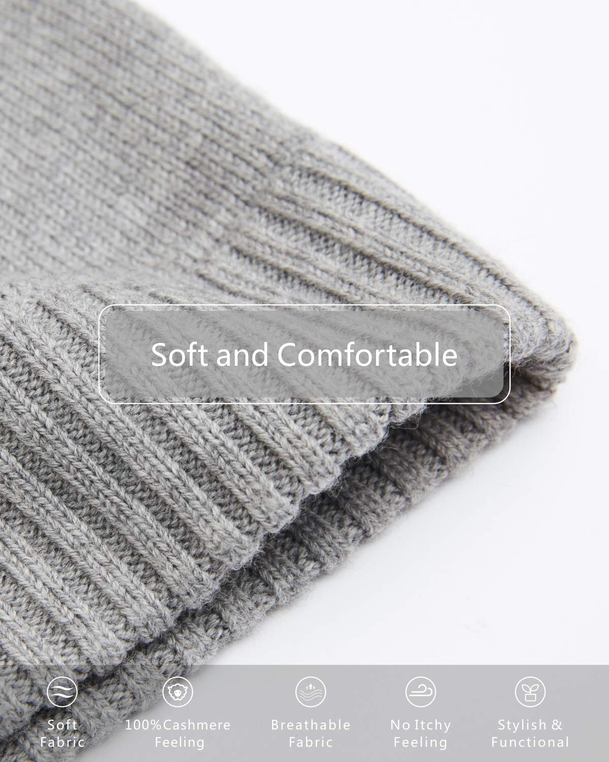 EURKEA Merino Wool Scarf & Beanie Gift Set