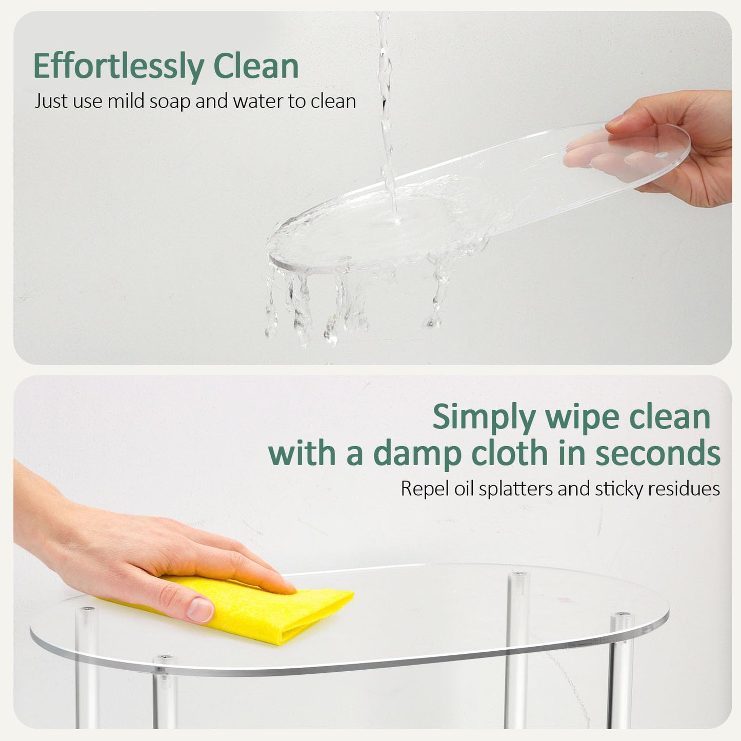 2 Pack Clear Stackable Cabinet Organizer Shelves