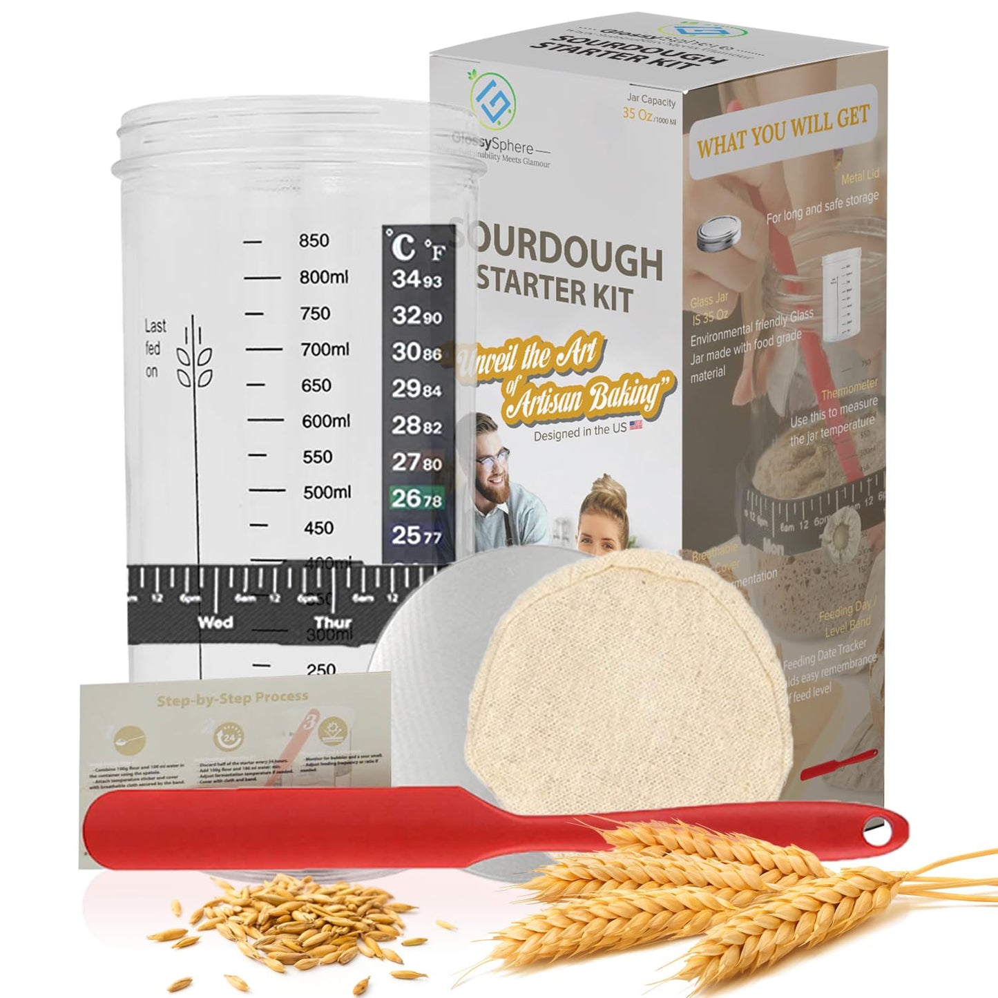 Sourdough Starter Kit with Jar and Accessories