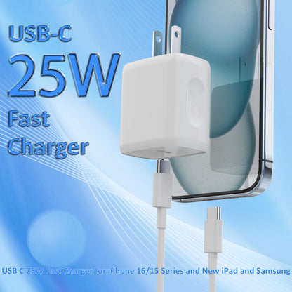 QUZUDN 25W USB C Charger 2 Pack with Cables