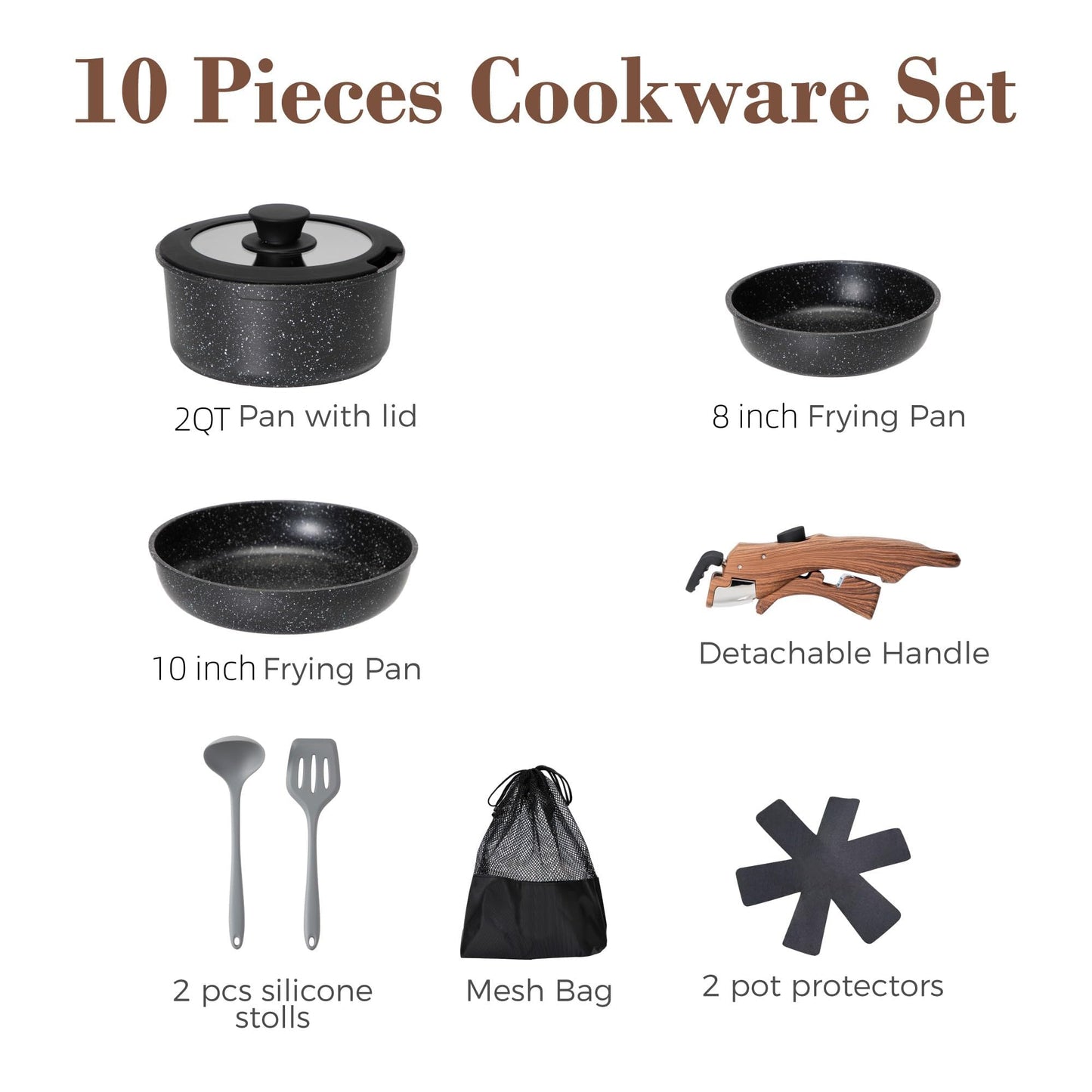 Nonstick Induction Cookware Set for Camping