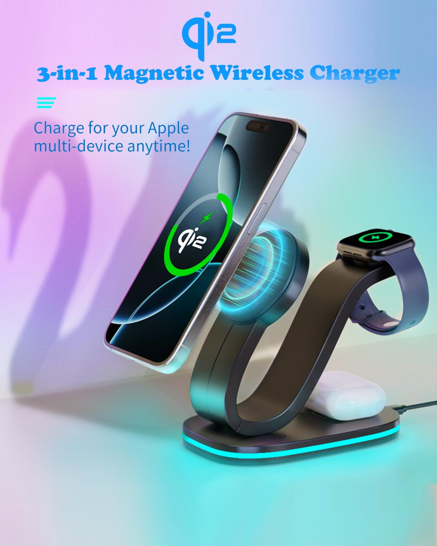 3 in 1 Wireless Charging Station for Apple Devices