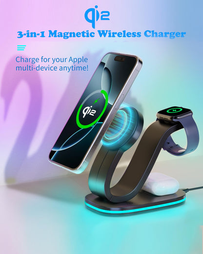 3 in 1 Wireless Charging Station for Apple Devices