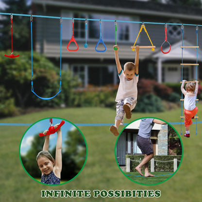 Ninja Warrior Obstacle Course for Kids 2× 52FT