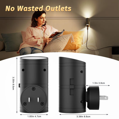 fesnne Night Light, Night Lights Plug into Wall with Dusk to Dawn Sensor, 0-100LM Adjustable Brightness, Warm White 3000K, Shine Up and Down Dimmable Night Light for Hallway Bedroom Bathroom 2 Pack