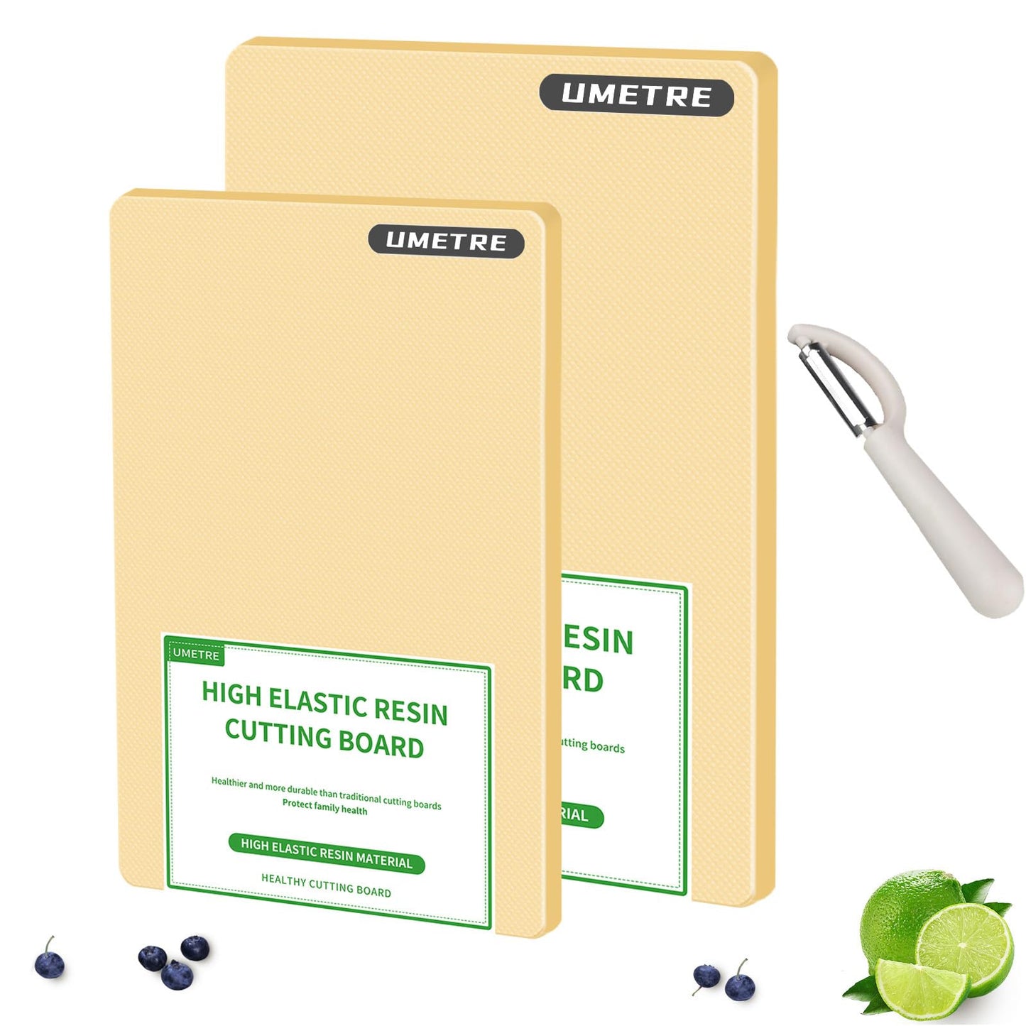 2-Piece Thick Cutting Board Set with Anti-Slip
