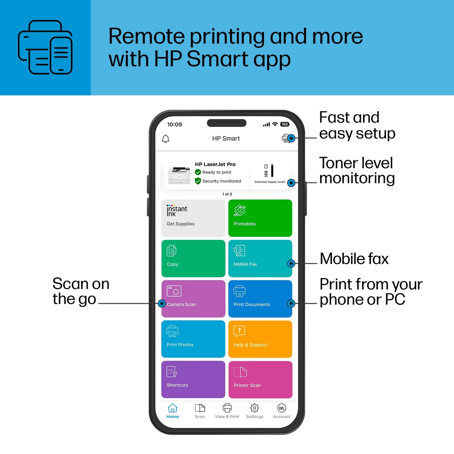 HP LaserJet M209dw Wireless Printer, Print, Fast speeds, Easy setup, Mobile printing,Best-for-small teams