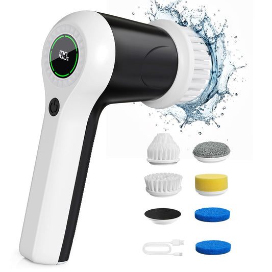 Cordless Electric Spin Scrubber with 6 Heads