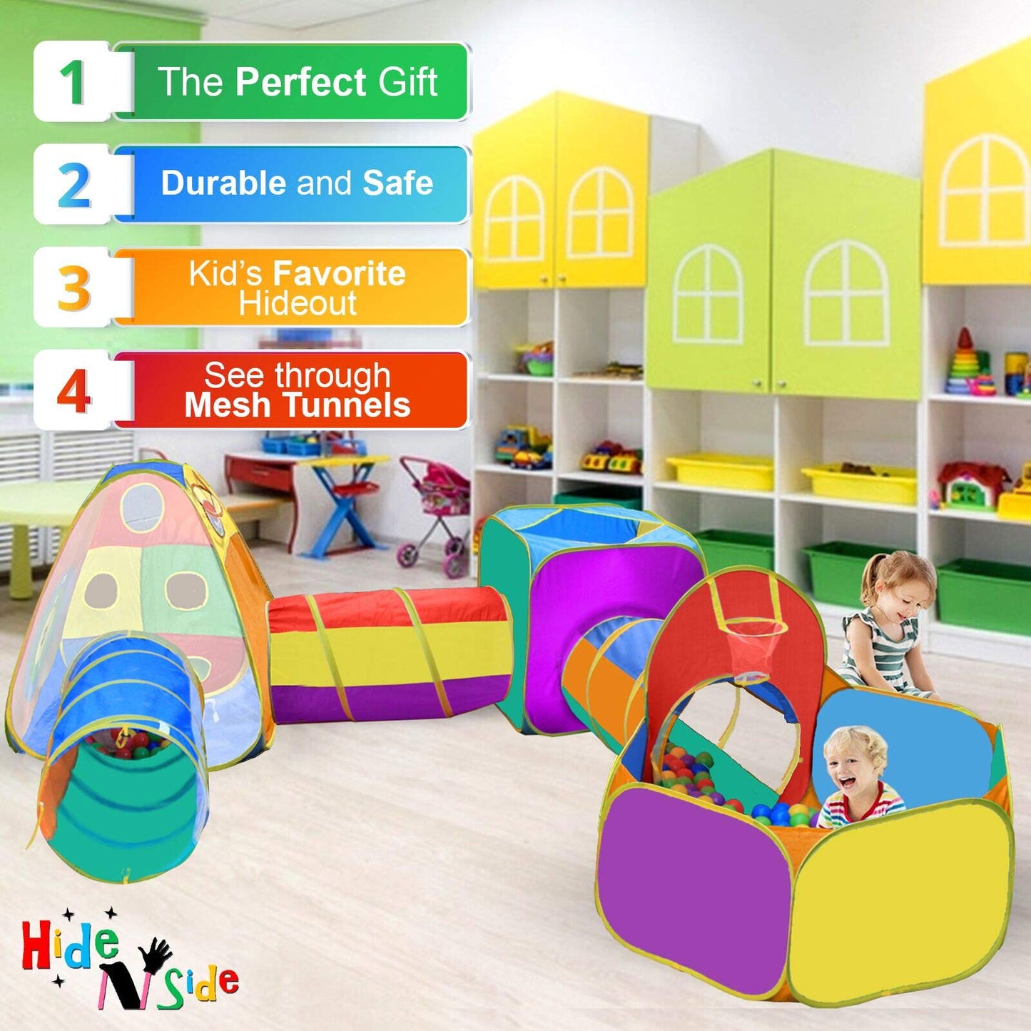 Ball Pit Play Tent with Tunnels for Kids