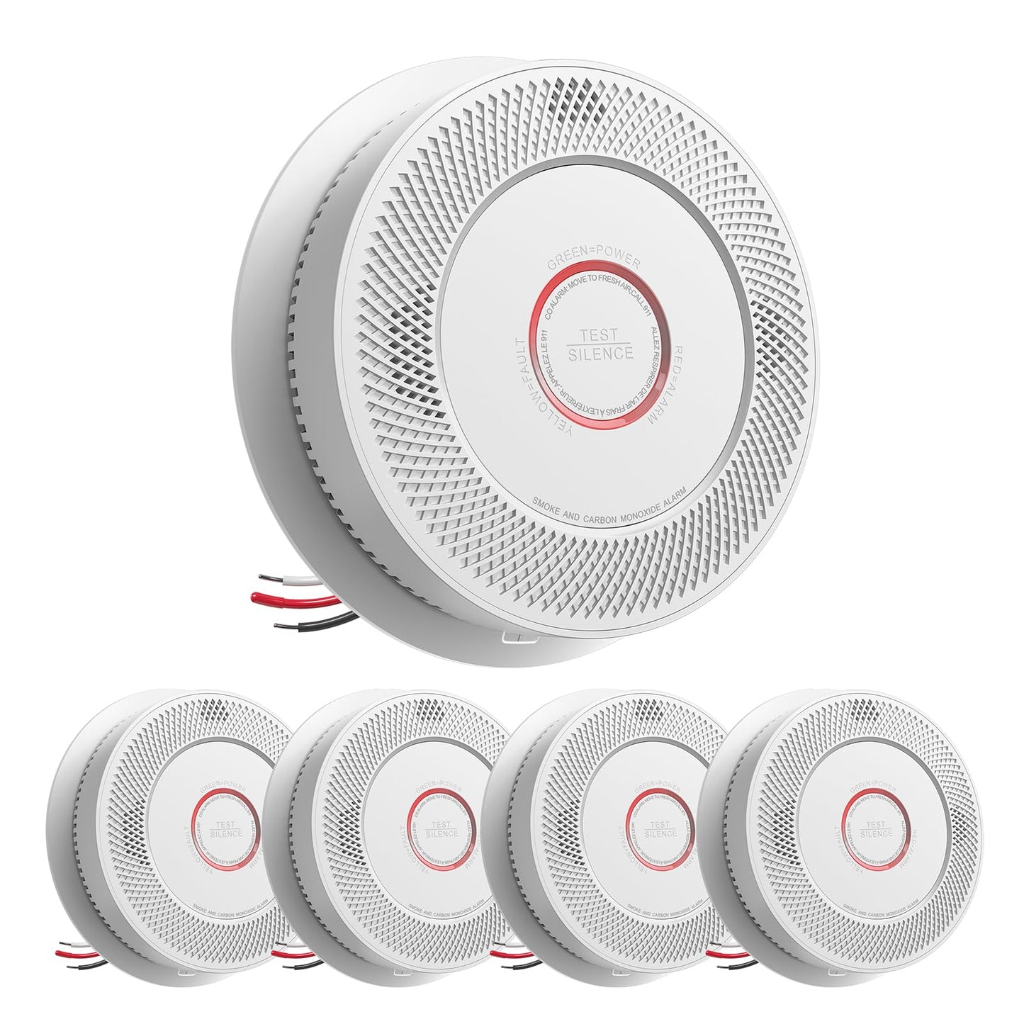 SITERWELL Hardwired Smoke and CO Detector 5-Pack