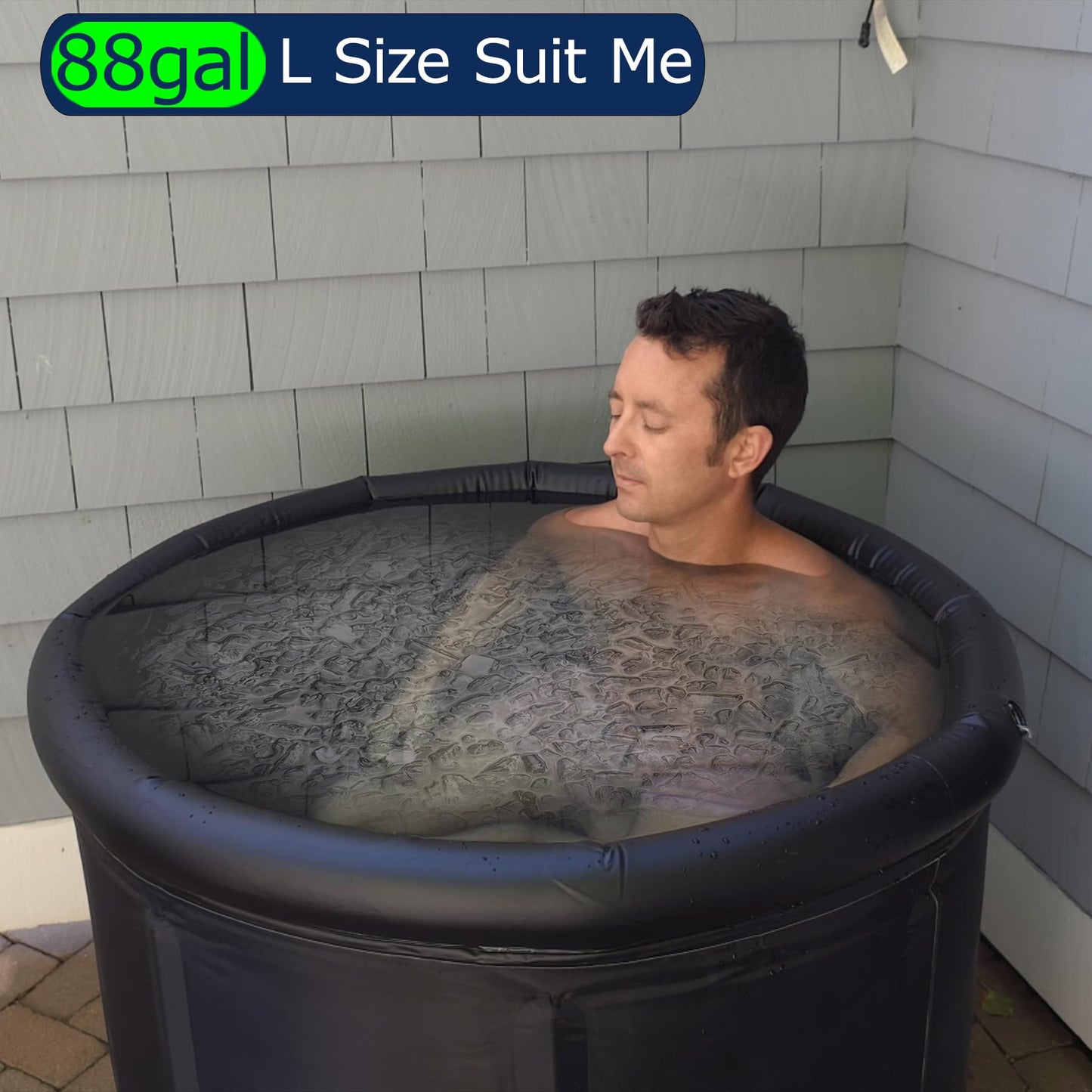 Large Size Cold Plunge Tub Made from Environmentally Friendly Materials. Safe Icebath Barrel for Athletes Cold Water Training Therapy Recovery. Portable Outdoor Indoor Inflatable Tub