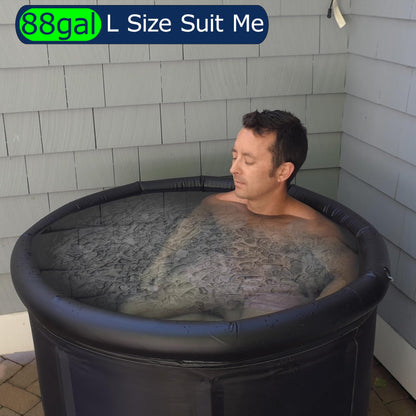 Large Size Cold Plunge Tub Made from Environmentally Friendly Materials. Safe Icebath Barrel for Athletes Cold Water Training Therapy Recovery. Portable Outdoor Indoor Inflatable Tub