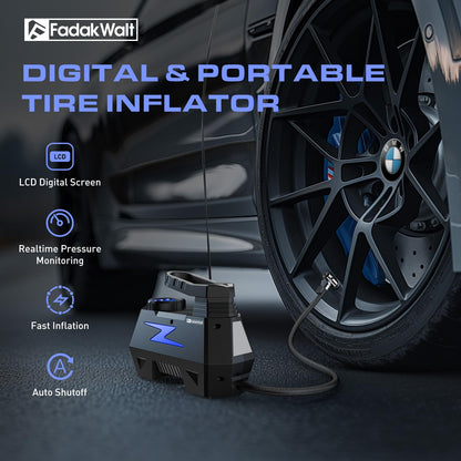Portable Tire Inflator with Digital Pressure Gauge