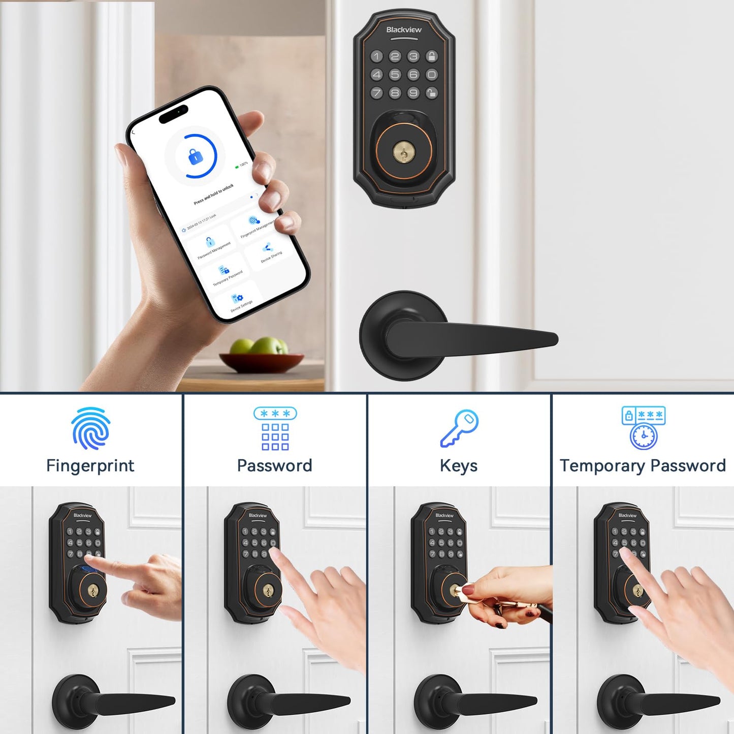 Fingerprint Smart Door Lock with Bluetooth Control