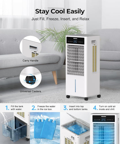 Portable Air Cooler with Humidifier & Remote
