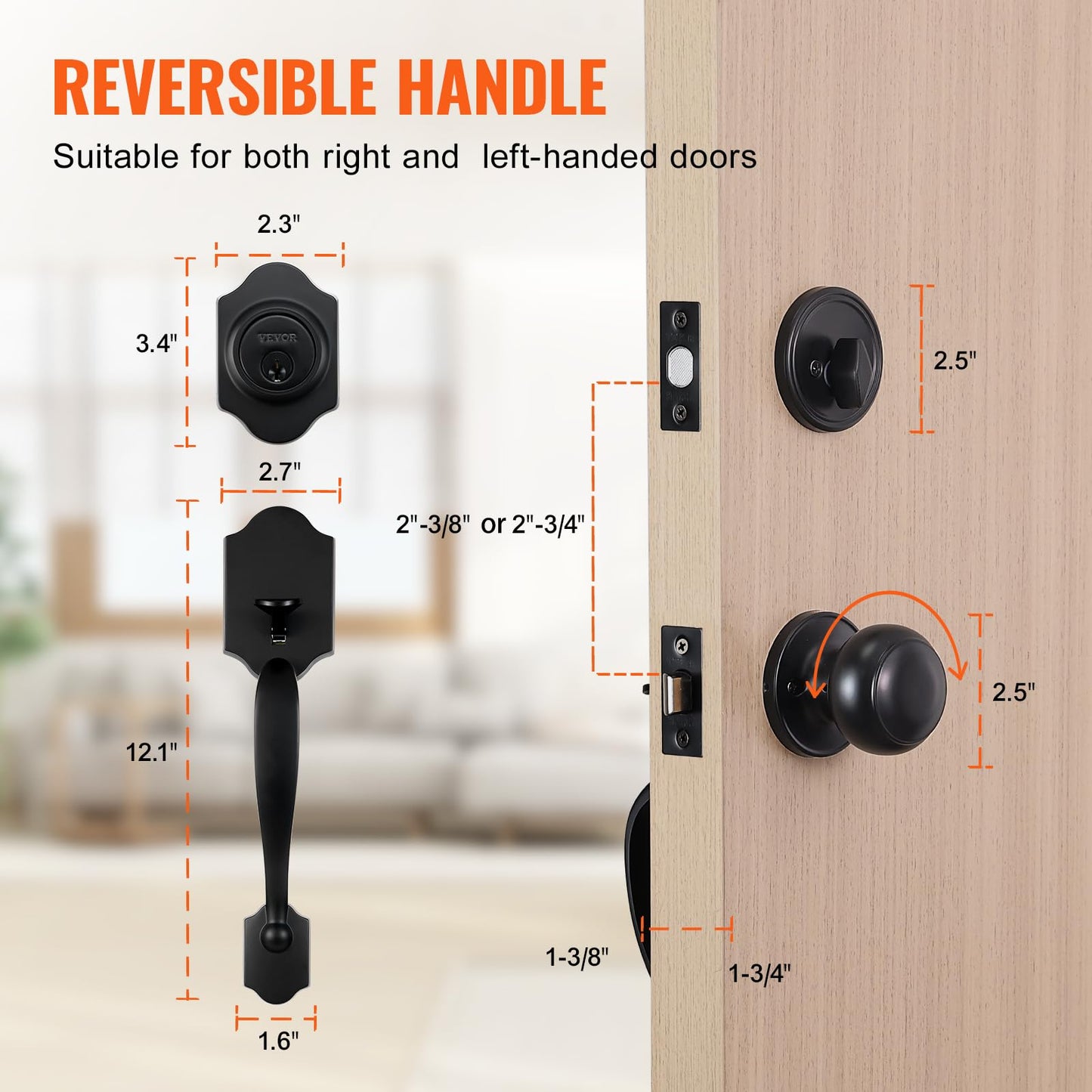 VEVOR Front Door Handle and Deadbolt Set