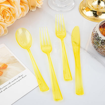 WDF 180-Piece Yellow Disposable Cutlery Set