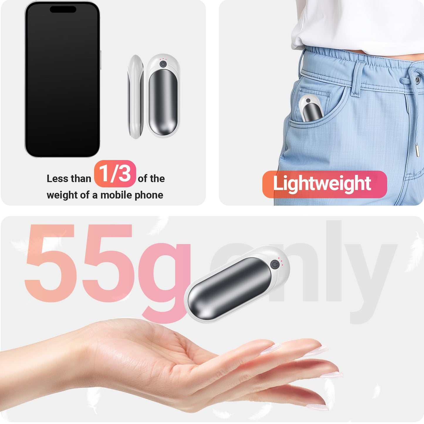 Rechargeable Hand Warmers 2-Pack with Case