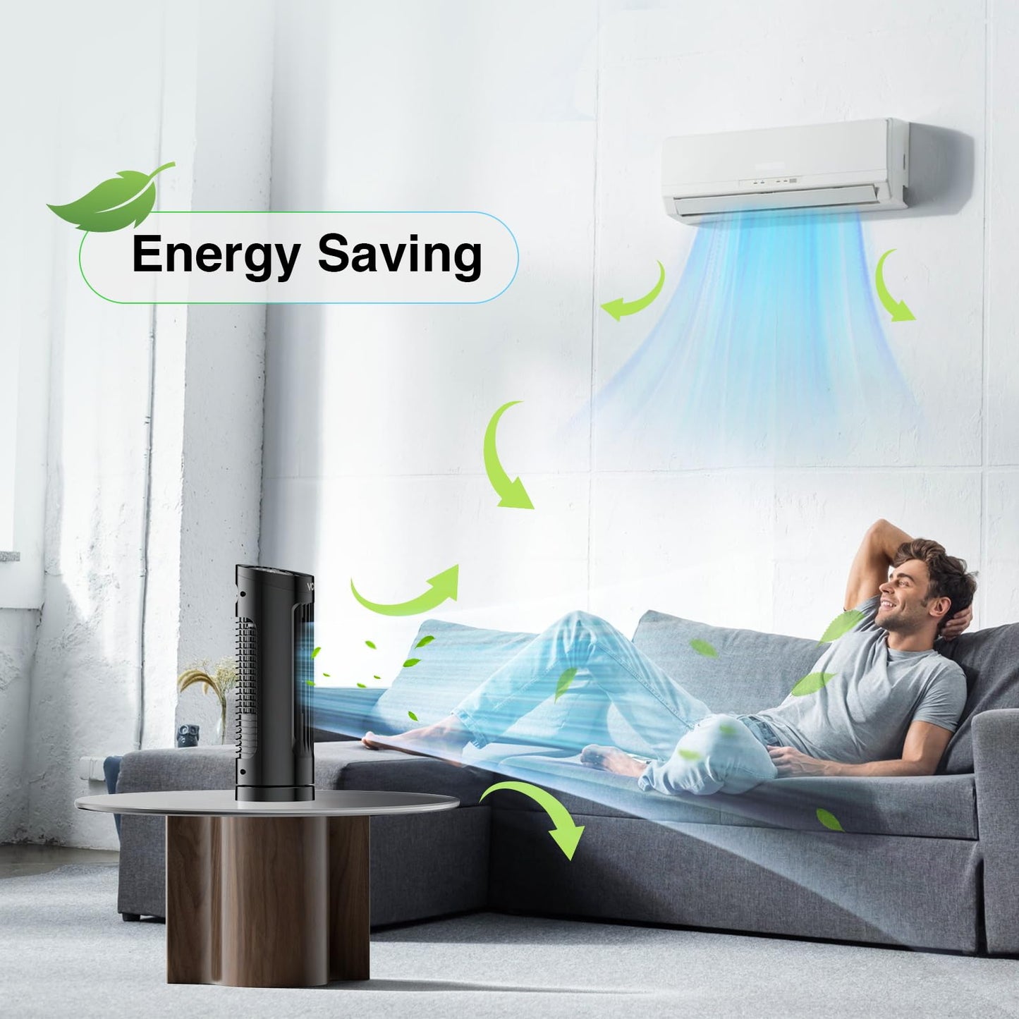 VCK 13" Bladeless Oscillating Tower Fan