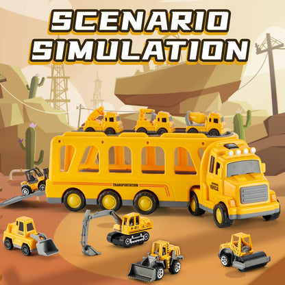 Die-cast Construction Car Carrier Toy Set