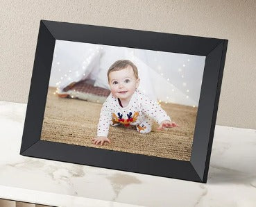 FRAMEO 10.1" Digital Picture Frame WiFi Smart Photo Frame Electronic Digital Picture Frames Load from Phone 1280x800 HD IPS Touch Screen,Auto-Rotate/Slideshow/Wall Mountable/Share Videos Photo-Black