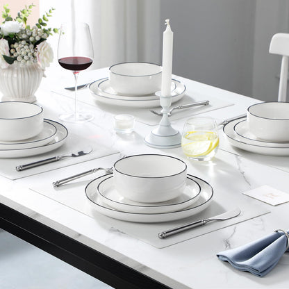 MALACASA 12-Piece Modern Porcelain Dinnerware Set