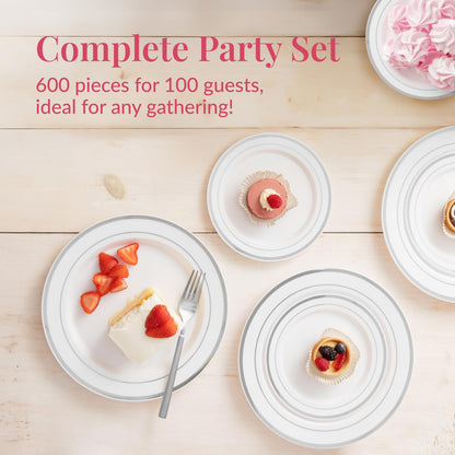 600 Piece Prestee Dinnerware Set for 100 Guests