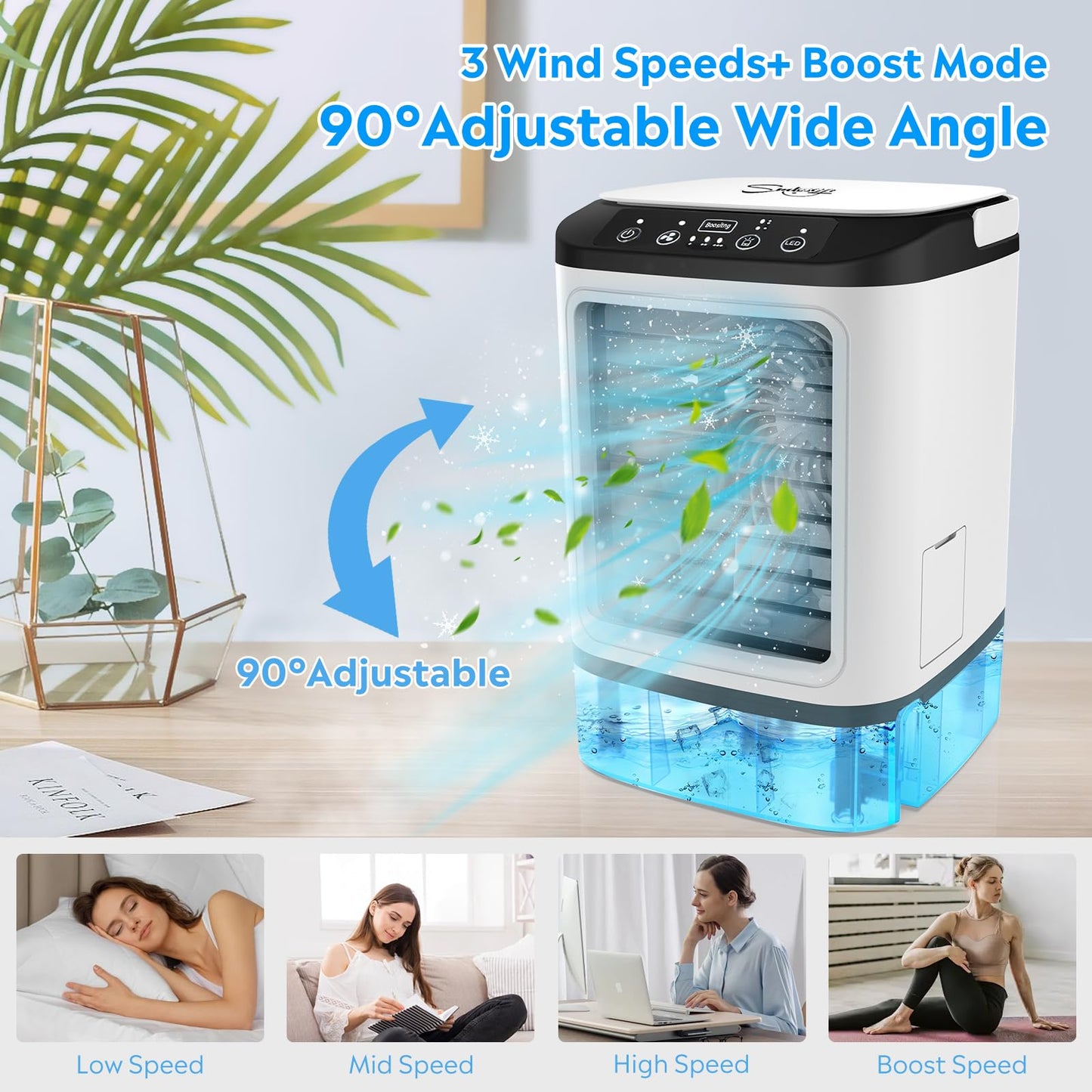 Portable Air Cooler with 900ml Water Tank