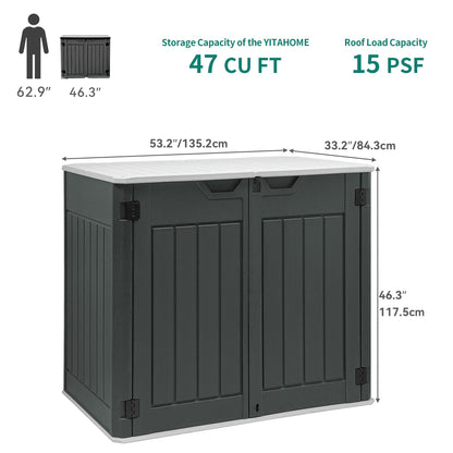 YITAHOME Large Outdoor Horizontal Storage Shed