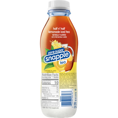 Snapple Zero Sugar Half 'n Half Tea, 12 Pack