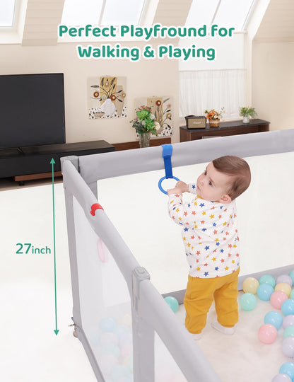 Foldable Baby Playpen with Safety Gate
