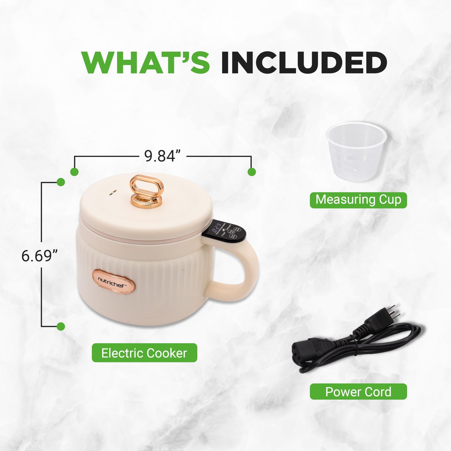 NutriChef 1.6 QT Electric Rice Cooker & Lunch Maker