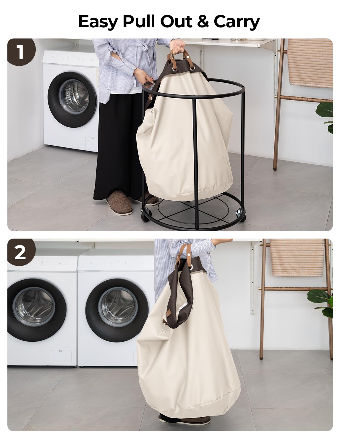 Rolling Laundry Basket with Wheels by StorageWorks
