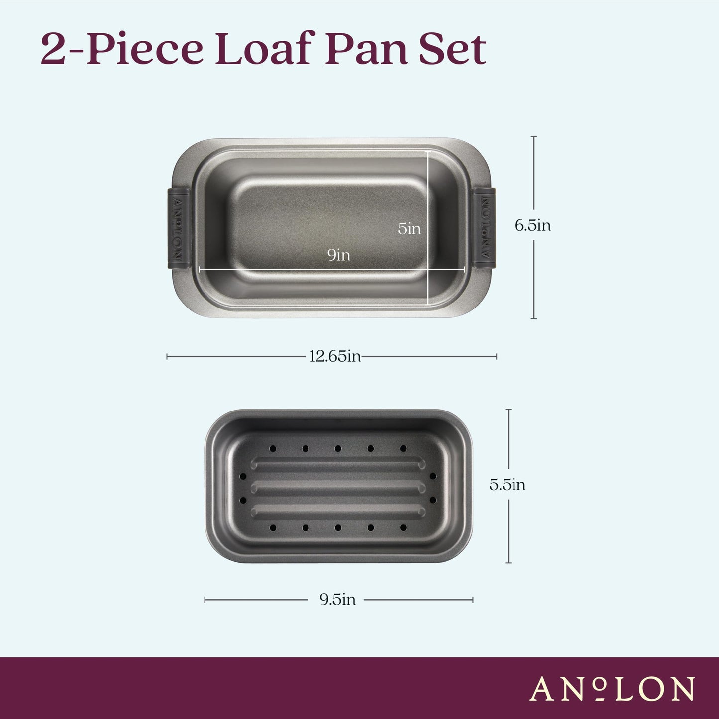 Anolon Nonstick Bakeware Meatloaf Pan Set, 2 Piece